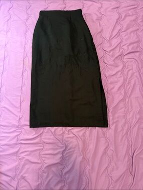 Women's Black High-Waist Midi Pencil Skirt
